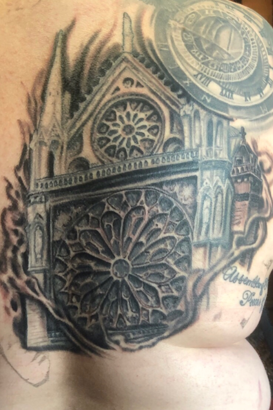 Tattoo uploaded by Noelle Vilt • This is my tattoo of Notre Dame