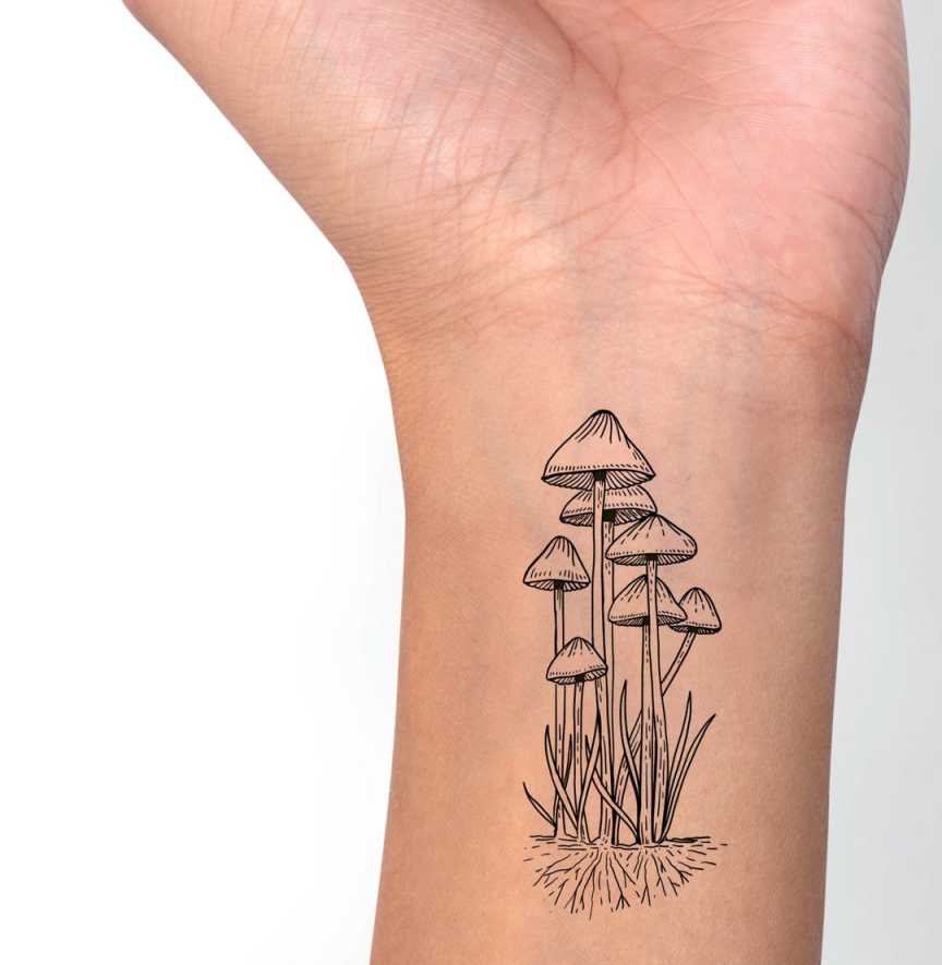 Wild Mushroom Tattoo Multiple Fungi Festival Ready Waterproof &  Eco-Friendly Nature Art. Bonus Tattoo Included - Etsy