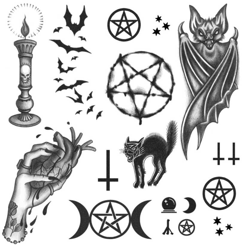 Witchcraft Tattoo Temporary Tattoo Set ( tattoos) – TattooIcon